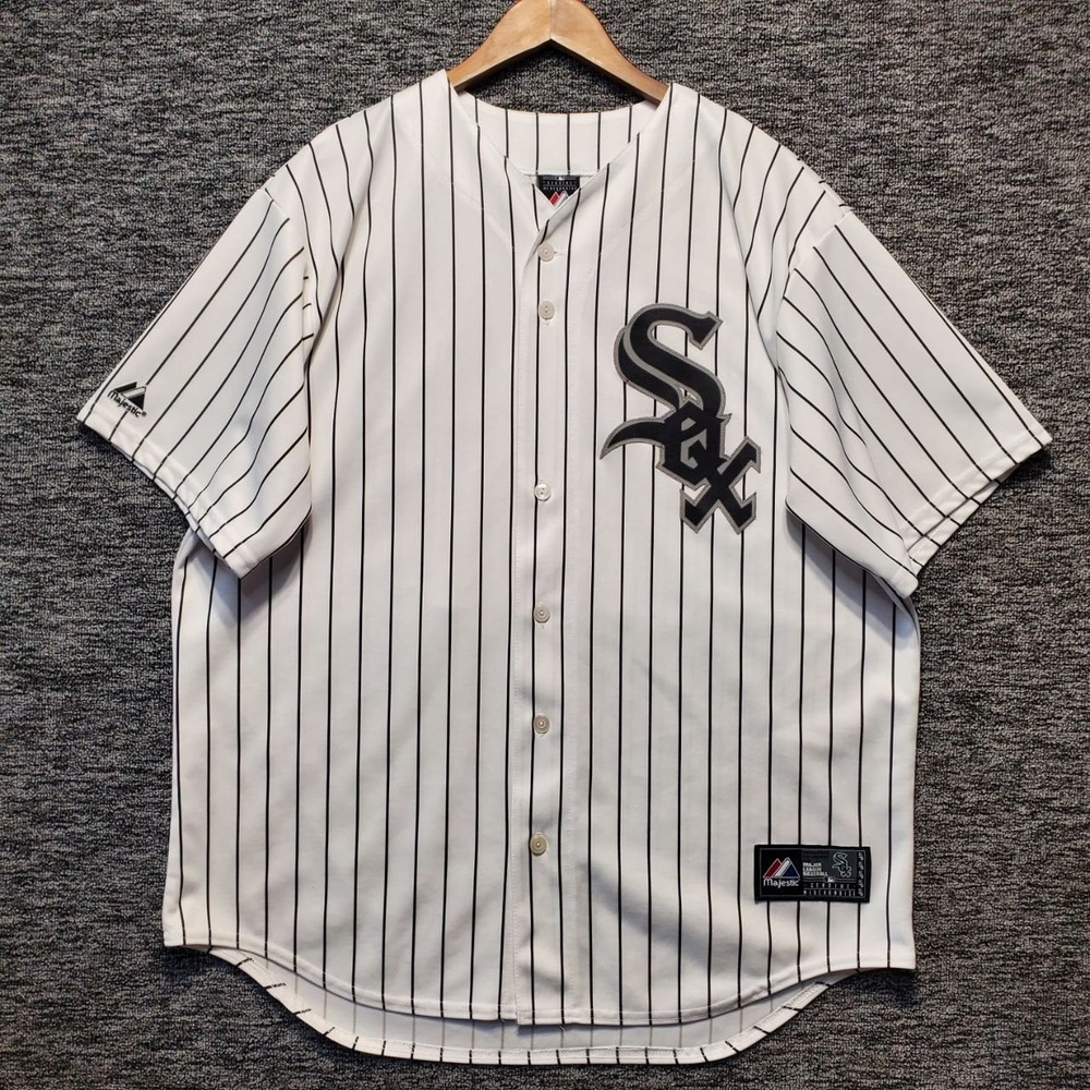 Majestic Chicago White Sox Carlos Quentin 20 Pinstripe Baseball Jersey Mens XL